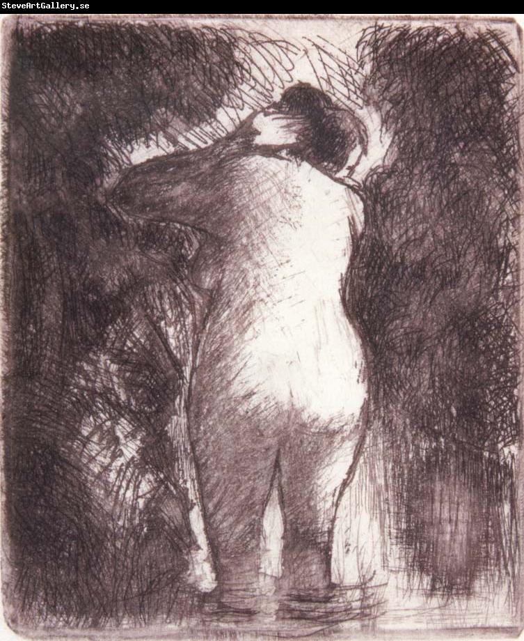 Camille Pissarro Back view of bather